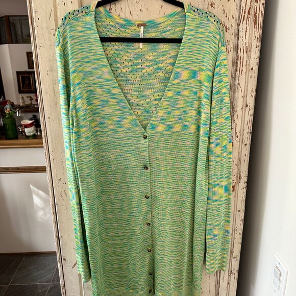 FREE PEOPLE INTO THE NIGHT ENCHANTED SEA CARDIGAN - Picture 3 of 4